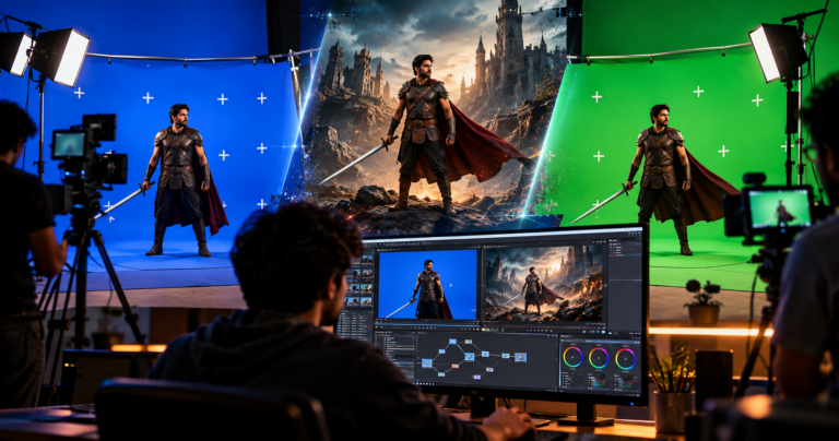 Read more about the article Blue Screen Vs Green Screen: Explained Visual Effects Course in Kolkata